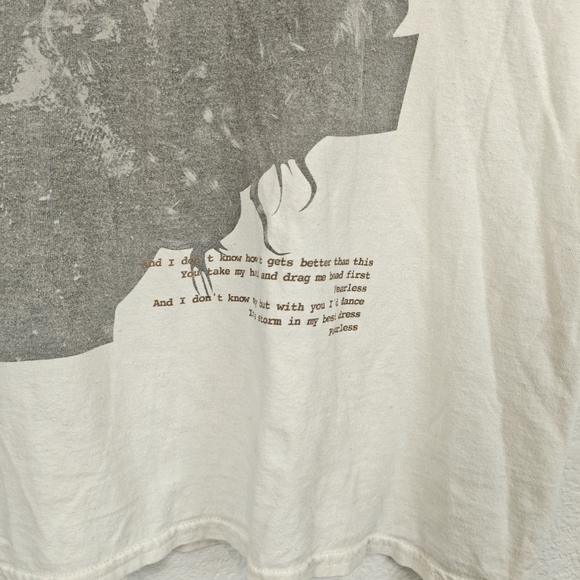 Taylor Swift Cotton Crew neck Short Sleeve T-shirt In Cream Size Medium Women's - Picture 3 of 10